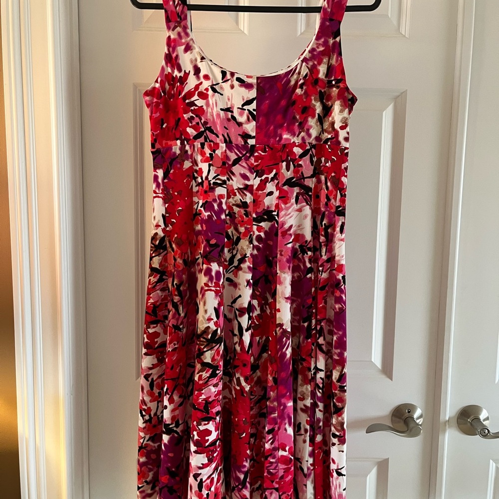Signature by Robbie Bee Red and White Sleeveless Maxi Sundress